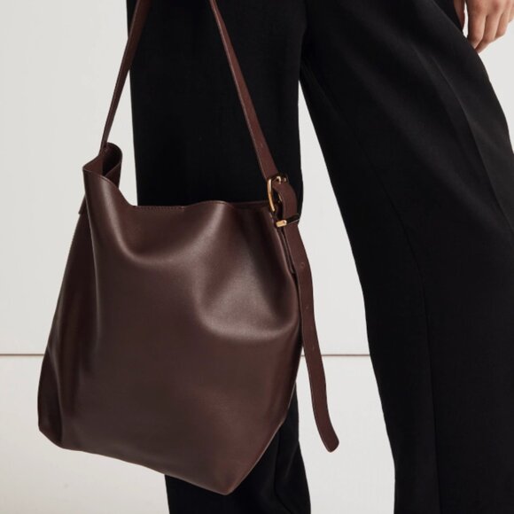Madewell Brown Leather Tote Bag - Picture 1 of 11